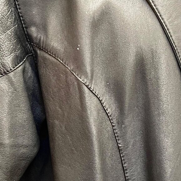 Vintage Black Leather Womens Blazer Jacket Super Soft - READ‎ - Picture 6 of 8